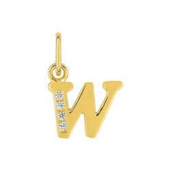 Colgante Oro 18kts (18)2960.1W Letra W Con 4 Diamantes