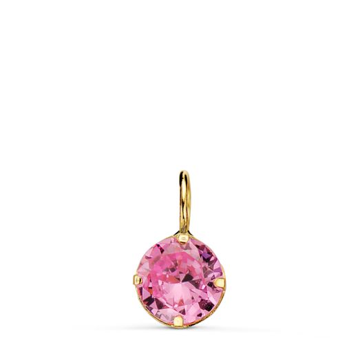 Colgante Oro 18kts 21290-5RS Piedra Redonda Rosa 6mm