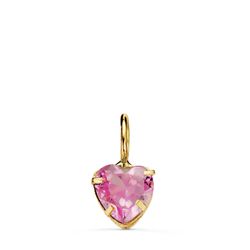 Colgante Oro 18kts 21321-5RS Corazón Piedra Rosa 5x5mm