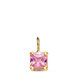 Colgante Oro 18kts 21322-5RS Piedra Cuadrada Rosa 5,5x5,5mm