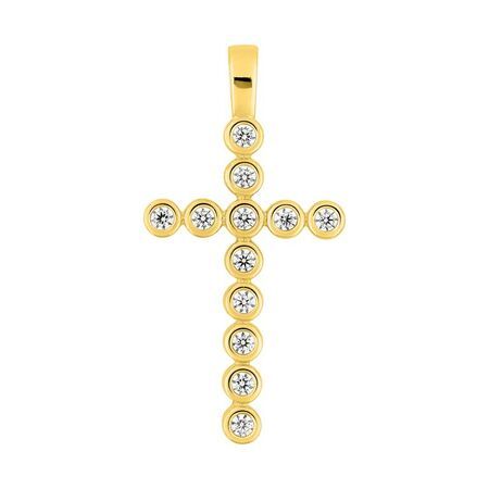 Colgante Oro 18kts Argyor MRM (18)3.7527.30 Cruz C. Diamantes 0,19ct GH-P1