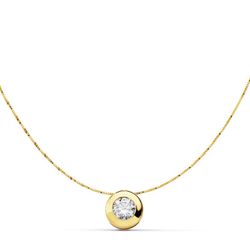Colgante Oro 18kts Chaton 7mm Cadena 42cm 18727-3