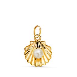 Colgante Oro 18kts Concha En Brillo C. Perla 22543-14 14mm