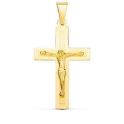 Colgante Oro 18kts Cruz C. Cristo 32x20mm P4298