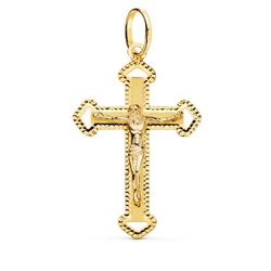 Colgante Oro 18kts Cruz C. Cristo Calada 35x22mm P4345