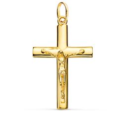 Colgante Oro 18kts Cruz C. Cristo Maciza 38x24mm P7721-040