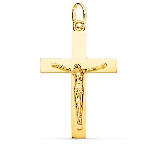 Colgante Oro 18kts Cruz C. Cristo Maciza 38x24mm P7722-040