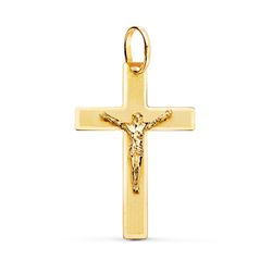 Colgante Oro 18kts Cruz C. Cristo Matizada 29x20mm P4308
