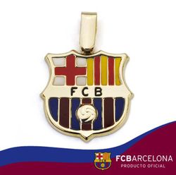 18kts Gold Pendant FC Barcelona Enameled 20mm 10-012