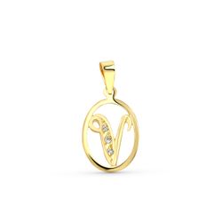 Colgante Oro 18kts Letra V 0290-V