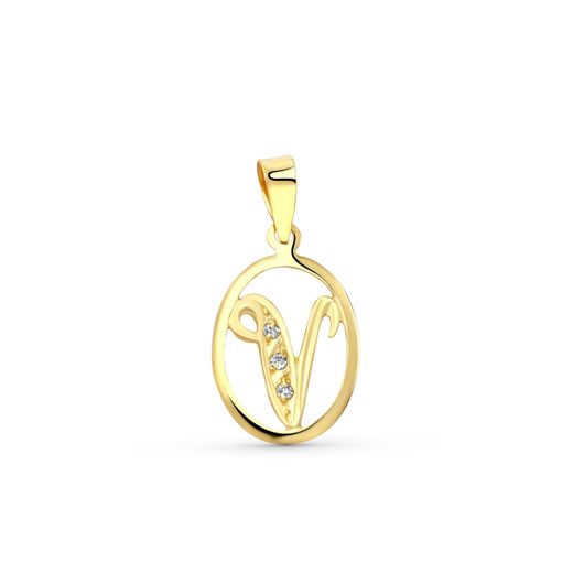Colgante Oro 18kts Letra V 0290-V