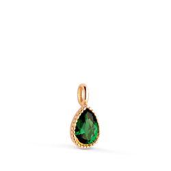 Colgante Oro 18kts N8995-3VE5 Gota Circonita Verde 11x5mm