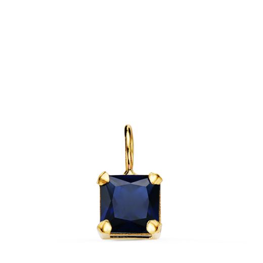 Colgante Oro 18kts N8997-3AZ5 Circonita Cuadrada Azul 6,5x6,5mm