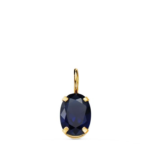 Colgante Oro 18kts N8998-3AZ5 Circonita Ovalada Azul 7x5mm