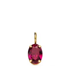 Colgante Oro 18kts N8998-3RO5 Circonita Ovalada Roja 7x5mm