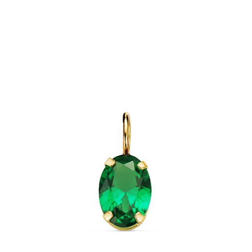 Colgante Oro 18kts N8998-3VE5 Circonita Ovalada Verde 7x5mm