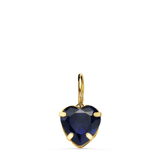 Colgante Oro 18kts N8999-3AZ5 Corazón Circonita Azul 6x6mm