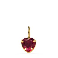 Colgante Oro 18kts N8999-3RO5 Corazón Circonita Roja 6x6mm