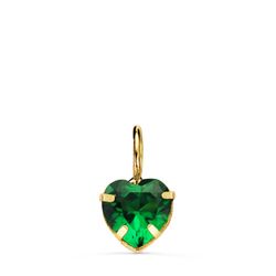 Colgante Oro 18kts N8999-3VE5 Corazón Circonita Verde 6x6mm