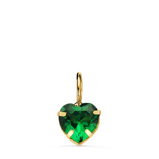 Colgante Oro 18kts N8999-3VE5 Corazón Circonita Verde 6x6mm