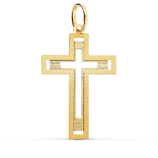 Colgante Oro 18kts P4348-SXT Cruz 35x22mm