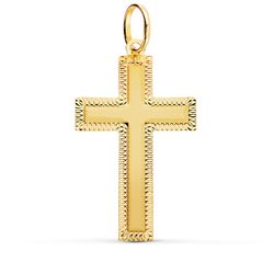 Colgante Oro 18kts P4353-SXT Cruz Tallada 35x20mm
