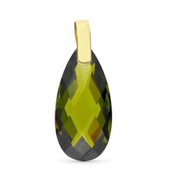 Colgante Oro 9kts 25x12mm 9K16365-VE Circonita Verde