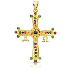 Colgante Oro 9kts 40x34mm 9K13674 Cruz De Covadonga