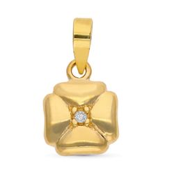 9 karat guld vedhæng 8x8 mm 9KP1921-OA diamanter