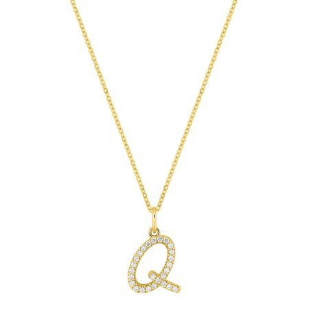 Colgante Oro 9kts Argyor MRM (9)9KLGD01QY Letra Q Diamantes Laboratorio 0,16ct