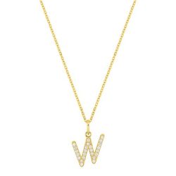 Colgante Oro 9Kts (9)9KLGD01WY Letra W - Diamantes Laboratorio 0,15ct