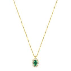 Colgante Oro 9Kts (9)9KLGE227Y Diamantes Laboratorio 0,16ct - Esmeralda