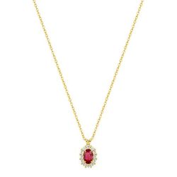 Colgante Oro 9Kts (9)9KLGR227Y Diamantes Laboratorio 0,16ct - Rubí