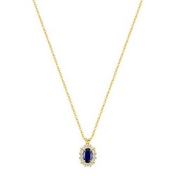 Colgante Oro 9Kts (9)9KLGS227Y Diamantes Laboratorio 0,16ct - Zafiro