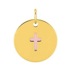 Colgante Oro 9Kts Argyor MRM 18mm (9)397573.00 Cruz Esmalte Rosa