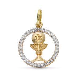 Colgante Oro 9kts Bicolor Plata 16mm 9K22303 Circonitas