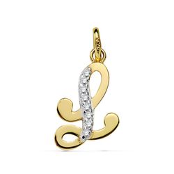 Colgante Oro 9kts Bicolor Plata 17x10mm 9K16740-L Circonitas