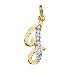 Colgante Oro 9kts Bicolor Plata 18x7mm 9K16740-J Circonitas