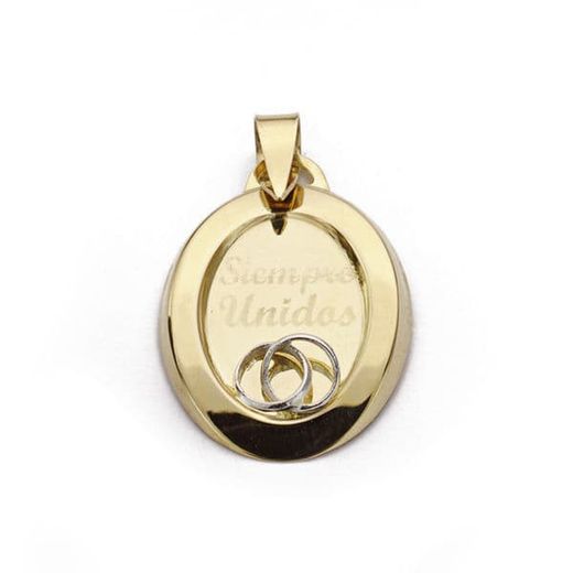 9kt Gold Bicolor Silver Pendant 22x16mm 9K16243 Always United