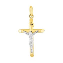 Colgante Oro Bicolor Blanco 18kts Argyor MRM (18)2786G Cruz C. Cristo En Brillo