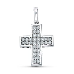 Colgante Oro Blanco 18kts 15000304 Cruz C. Circonitas 22x16mm