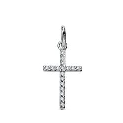 Colgante Oro Blanco 18kts 16770 Cruz C. Circonitas 18x10mm
