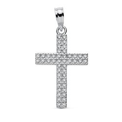 Colgante Oro Blanco 18kts 16772 Cruz C. Circonitas 24x15mm