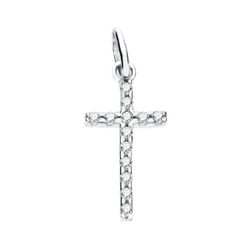 Colgante Oro Blanco 18kts 16773 Cruz C. Circonitas 18x8mm