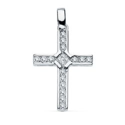 Colgante Oro Blanco 18kts 16892 Cruz C. Circonitas 20x14mm
