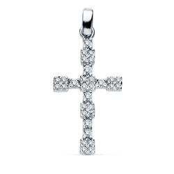 Colgante Oro Blanco 18kts 16895 Cruz C. Circonitas 21x13mm