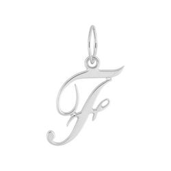 Colgante Oro Blanco 18kts (18)2930FG Letra F Cursiva