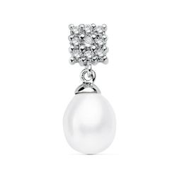 Colgante Oro Blanco 18kts 20x8mm 11673-5 Perla