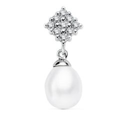 Colgante Oro Blanco 18kts 22x8mm 11550-5 Perla