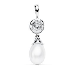 Colgante Oro Blanco 18kts 22x8mm 11578-5 Perla